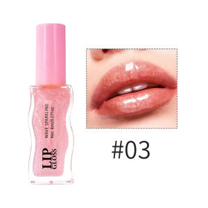Wavy Bottle Lip GlazeShiny Glossy Finish with Moisturizing Plumping FormulaEasy Multi-Look and Waterproof Long Wear for Winter
