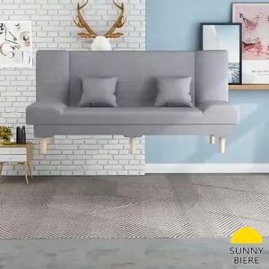 Sofa Bed Single/Double/King 90/120/150/200CM Grey Solid Wood Foldable Sofa Chair With Foam Sofa Beding