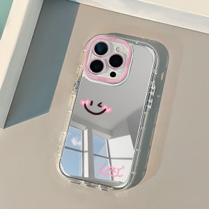 Playful Smile Makeup Mirror Phone Case For iPhone 17 Air 16 14 13 12 11 Pro Max 7 8 Plus X XS XR Cover For iPhone 16E Hard Cases