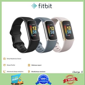 Fitbit Charge 5 Fitness & Health Tracker (Lunar White/Soft Gold Stainless Steel Black / Graphite Stainless Steel)