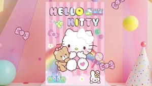 Sanrio | 7 Pcs Hello Kitty Birthday Party Game Set-Hello Kitty Game Poster Stickers Eye Mask etc Hello Kitty Party Game Supplies