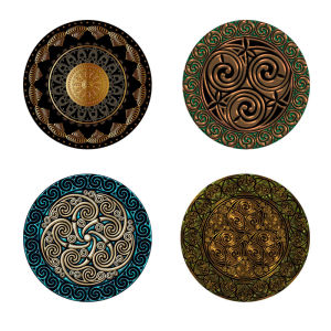 Bộ 4 Đế Lót Ly In Hình Mandala Bộ Đế Lót Ly Bằng Gỗ Chống Trượt Cho Các Lần Gặp Nhau Hàng Ngày Của Gia Đình Và Sử Dụng Tại Văn Phòng Phụ Kiện Trang Trí Nhà Cửa