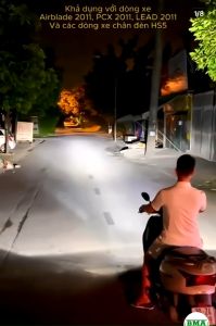 Đèn led siêu sáng cho xe máy honda pcx 2011 - lead 110 -ab đầu bò 2012 - chân hs5 - T20 có quạt tản nhiệt