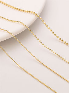 14K Gold Plated Bead Chain Bracelet DIY Material Bag Chain Accessories Necklace Drop Chain Mobile Phone Case Glasses Chain