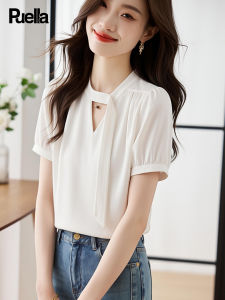 puella | Summer French Fashion Petite Flattering Chiffon Short-sleeve Shirt