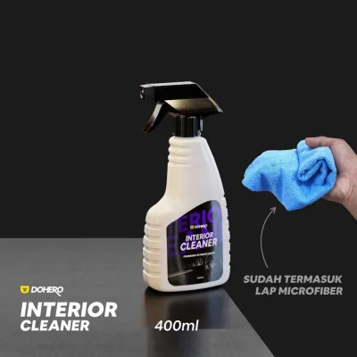 Dohero Interior Cleaner untuk kulit karet fabric plastik vinyl - Pembersih interior mobil - Jok plafon dashboard dll - Kemasan 100ml 250ml 400ml - Sudah termasuk lap microfiber