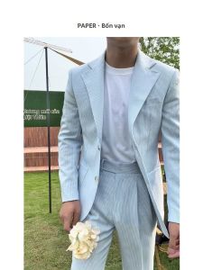 Casual Bubble Gauze Single-breasted Italian-style Suit