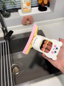 【1-3 Days Delivery】Cartoon Mini Foldable Squeeze Mop Portable Wet and Dry Cleaning Tool for Bathroom Kitchen and Glass