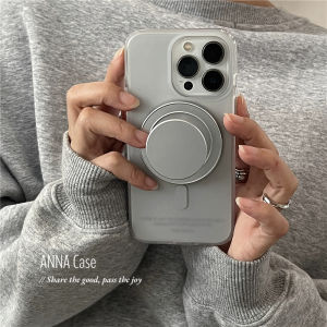 Ốp Lưng Điện Thoại Kim Loại Bạc Hút Từ Tính Thiết Kế Tối Giản Cao Cấp Cho iPhone 15 pro Max 13 pro 12 Ốp Lưng Bảo Vệ Toàn Diện