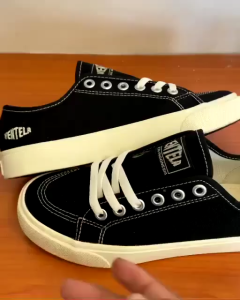 [Free Box + Kaos Kaki] Sepatu Ventela Alpha Black White Sepatu Casual Pria Wanita Trendy