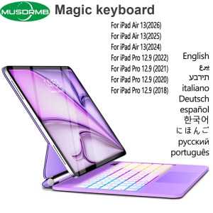 Magic Keyboard for iPad  Air 13 (M4 2026/M3 2025/M2 2024) and Pro 12.9 (2018 3rd/2020 4th/2021 5th/2022 6th) Case Keyboard Cover