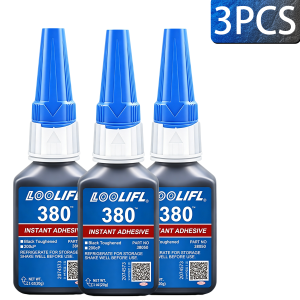 LOOLIFL | New Black Super Glue High Strength Instant Adhesive Strong Bond Multi Purpose For Tire Rubber Leather Speaker Shoe Repair Tools