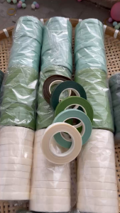1 cuộn keo sáp quấn cành màu xanh lá màu nâu làm handmade quấn kẽm làm hoa giả hoa kẽm nhung hoa voan hoa đất sét