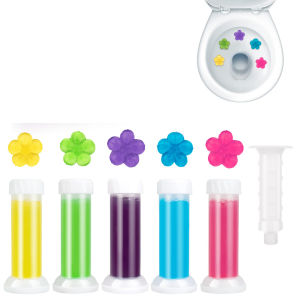5 Pcs Toilet Gel Stamp 60 Stamps 5 Kinds Of Scent Toilet Bowl Cleaner Gel Long-Lasting Flowers Shaped Bathroom Freshener