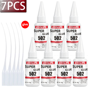 LOOLIFL Quick-drying 502 Super Glue Universal Cyanoacrylate Instant Adhesive Strong Bond for Wood Metal Repair Liquid Glue Tool