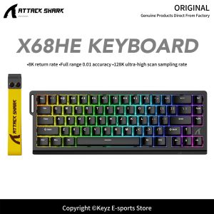 ATTACK SHARK | ATTACK SHARK X68HE/X68PRO Magnetic Mechanical Keyboard 8000Hz Wired Keyboard 128K Rate 0.01mm RT Accuracy 0.125ms for E-sports