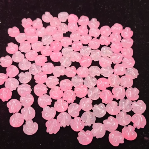 Q1677Hồ ly cẩm thạch hồng có 2 màu đậm nhạt sẵn lỗ 2li cho mệnh Hoả và Thổ - Phong Thuỷ TUDO