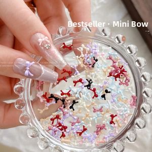 Mini Butterfly Knot Nail Art Decorations Colorful Light Pink Nail Drills Small Accessories French Style New 2025 Nail Tools