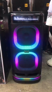 BTS-2120 Brodu Subwoofer Bluetooth Speaker Lyrics display Rechargeable Audio Radio With 2Wireless Microphone