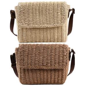 Women Weave Straw Bag Woven Shoulder Bag Vintage Summer Straw Beach Bag Adjustable Strap Handmade Chic Hobo Bag