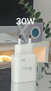 Hale HCS-15 30W Fast Charge Adapter ปลั๊กชาร์จเร็วสำหรับ iPhone/Samsung/Oppo/Xiaomi พร้อมสาย USB Type-C แบบพกพา