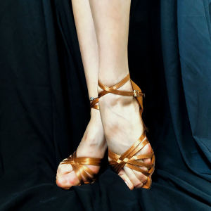 Professional Latin Dance Shoes for Women Soft Bottom Medium High Heel Standard Ballroom Dance Training And Exams UK Adult Ladies