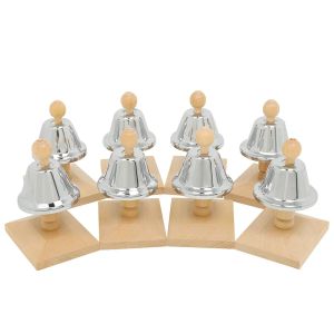 IRIN | IRIN 8 Note Hand Bell Wind Desk Musical Bells Set with 2 Mallets Children Gifts Education Early Enlightenment Orff Instrument