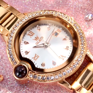 OLEVS Jam Tangan Wanita Anti Air Original Mewah Keren Stainless Steel Terbaru Confession Women Watch 5588