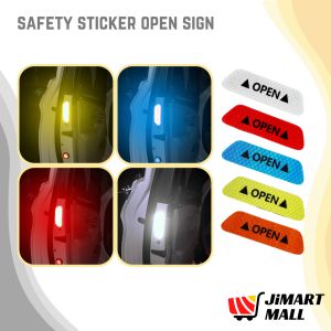 SAFETY REFLECTION STICKER OPEN SIGN Warning Reflect Car Door Bumper Motor Storage Box Bag Bicycle Stiker Pintu Kereta 汽车反光安全贴纸