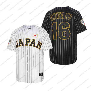 New Arriavl  White Black Stripe Baseball Jersey Japan 16 OHTANI Jerseys  High Quality Sports Outdoor Training Uniform Kids/Adult