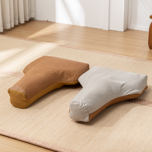 T-Type Meditation Cushion Double-Plate Meditation T-Shaped Mat Removable Double-Sided Breathable Buckwheat Meditation Special Mat Meditation Futon