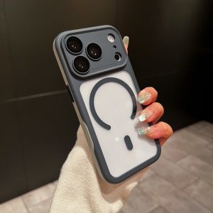 Magnetic Compatible with iPhone 17 16 15 14 13 12 Pro Max 14 15 16 Plus Case Upgraded [Full Camera Protection] [Compatible with Magsafe] Translucent Shockproof Protective Phone Cover
