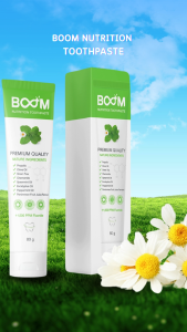 Boom Premium Nutrition Toothpaste with Chamomile Extract and 4 Essential Oils Fresh Breath 80g