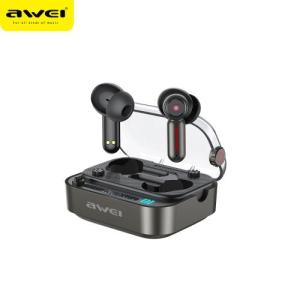 Awei T58 TWS Wireless Earphones Bluetooth 5.4 HiFi Surround Sound DNS Call Intelligent Noise Reduction Music Earbuds Touch with Control Cool LED Light IPX6 Waterproof