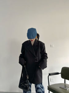 เสื้อเบลเซอร์สไตล์สูททรงบอยเฟรนด์สุดเท่สุดแนวลำลองทรงหลวมสไตล์เกาหลีมีดีไซน์นิยมในคนกลุ่มหนึ่งแบบใหม่ฤดูใบไม้ผลิและฤดูใบไม้ร่วงสำหรับผู้หญิง