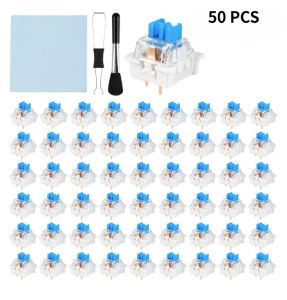 Blue Clicky Keyboard 3PIN Switches For DIY 3D Printer Keyboard Switch Set  Includes Keycap Puller Cleaning Brush & Cloth