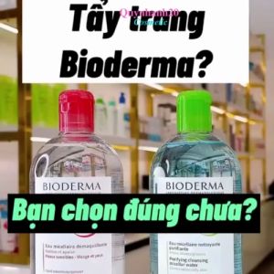Nước tẩy trang Bioderma Màu hồng và xanh dành cho da dầu da mụn da nhẹ cảm 500ml Quynhanhspa20