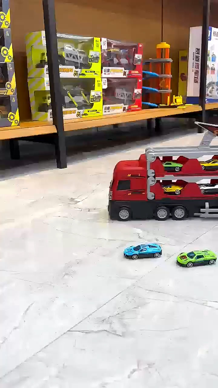 JoyToys 🚀ส่งจากไทย🚀 รถของเล่น ของเล่นเด็ก รถบรรทุก รถบรรทุกขนาดใหญ่แปลงร่างเป็นรางรถแข่งได้ Transporter รางเลื่อนรถ