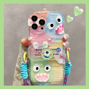 Oppo A1 pro Phone Case Monster Crossbody Strap Full Cover Silicone Soft A33S A55S A91 A31 A56S Creative A92s A11 Anti-Fall A53 5G