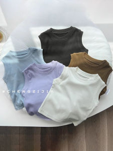 Áo Ba Lỗ Mùa Hè Cho Bé Trai Và Bé Gái Dáng Rộng Mỏng Không Tay Màu Trơn Thường Ngày Đa Năng Thoải Mái Thoáng Khí