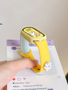 Uhada Silicone Strap for Xiaomi Band 8 9 10 Cartoon Dog Design Smart Sports Durable Wristband Compatible with Xiaomi Smartwatches