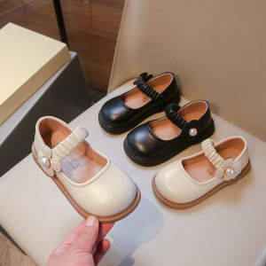 Princess Style Pure Color Soft Bottom Floral Childrens Shoes Spring Autumn New Arrival Casual Leisure PU Leather Girls Footwear