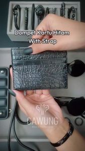 Dompet Kartu Coroco Hitam Gantungan Pria Wanita Motif Kulit DDCOGAN