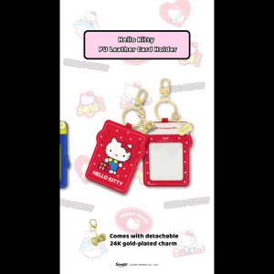 Sanrio Hello Kitty Throwback Series Leatherette Card Holder with 24K Gold-Plated Charm [The Singapore Mint]