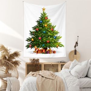 VIKAMA Wall Tapestry Green Spruce Tree Minimalist Bedroom Nature Art Home Decor Living Room Dorm Aesthetic Print Soft Durable