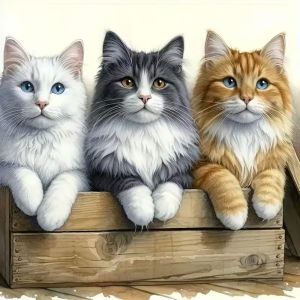 HUACAN Cross Stitch Cat Animal Embroidery Kit Rose Butterfly Animal 11CT Home Decor DMC Thread Handicrafts Needlework