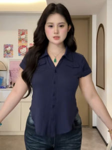 BINKAFENNY | เสื้อเชิ้ตคอโปโลแขนสั้นสไตล์ฝรั่งเศสสำหรับผู้หญิงในช่วงฤดูร้อน ทรงสลิมฟิต สไตล์วิทยาลัย เสื้อเชิ้ตสีบริสุทธิ์