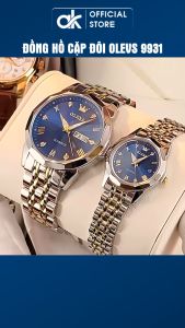 Đồng Hồ Cặp Đôi OLEVS Chính Hãng Có Lịch Ngày/ Kim Dạ Quang/ Dây Thép Chống Gỉ/ Chống Nước