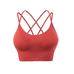 Thin Strap Crossing Beauty Back Yoga Sports Bra Quick-Drying Shockproof Running Fitness Student Sports Intimates Push up Bra