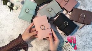 Women Wallet Lady Purse Card Holder Short Wallets for Woman PU Leather Zipper Multi-Card Coin Purse Wallets Fashion Clutch Bag Girls Mini Handbag Dompet Wanita 钱包 女錢包